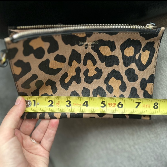 Large black and cheetah Kate spade tote with matching clutch - Picture 11 of 11
